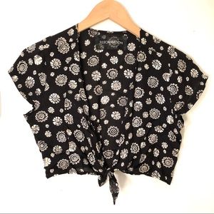 Reformation Front Tie Crop Top